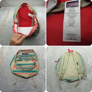 JanSport Backpack Unisex Aqua Aztec Southwestern Tribal Native School Superbreak